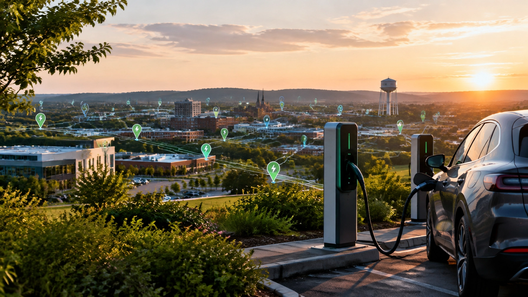 A bright, welcoming destination for an EV charging stop